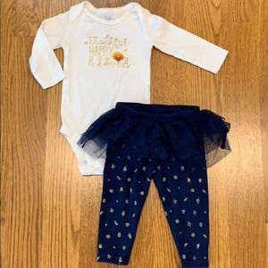 Thanksgiving outfit baby girls 9 months